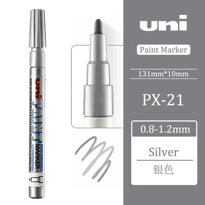 1 tk UNI PX-21 püsivad markerpliiatsid, värvilised õlid, veekindlad kirjutised metall-klaaskangast rehvidele Graffiti värvi markerpliiats