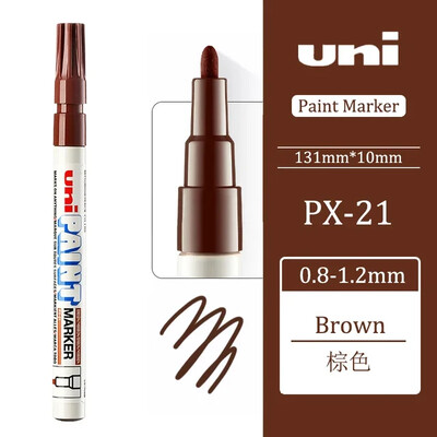 1 tk UNI PX-21 püsivad markerpliiatsid, värvilised õlid, veekindlad kirjutised metall-klaaskangast rehvidele Graffiti värvi markerpliiats