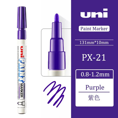 1 tk UNI PX-21 püsivad markerpliiatsid, värvilised õlid, veekindlad kirjutised metall-klaaskangast rehvidele Graffiti värvi markerpliiats