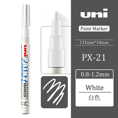 1 tk UNI PX-21 püsivad markerpliiatsid, värvilised õlid, veekindlad kirjutised metall-klaaskangast rehvidele Graffiti värvi markerpliiats