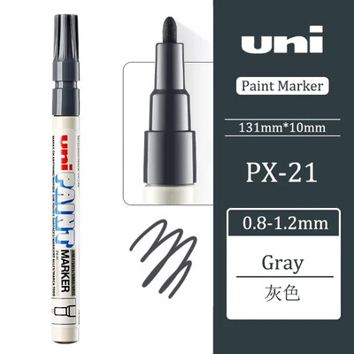 1 tk UNI PX-21 püsivad markerpliiatsid, värvilised õlid, veekindlad kirjutised metall-klaaskangast rehvidele Graffiti värvi markerpliiats