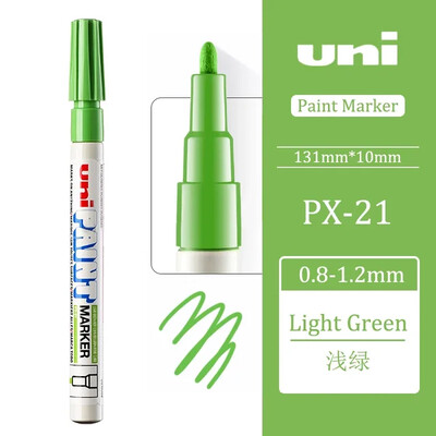 1 tk UNI PX-21 püsivad markerpliiatsid, värvilised õlid, veekindlad kirjutised metall-klaaskangast rehvidele Graffiti värvi markerpliiats