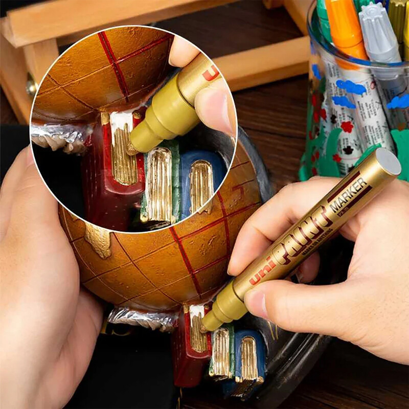 1 tk UNI PX-21 püsivad markerpliiatsid, värvilised õlid, veekindlad kirjutised metall-klaaskangast rehvidele Graffiti värvi markerpliiats