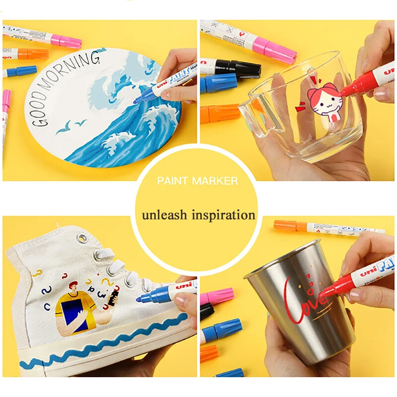 1 tk UNI PX-21 püsivad markerpliiatsid, värvilised õlid, veekindlad kirjutised metall-klaaskangast rehvidele Graffiti värvi markerpliiats