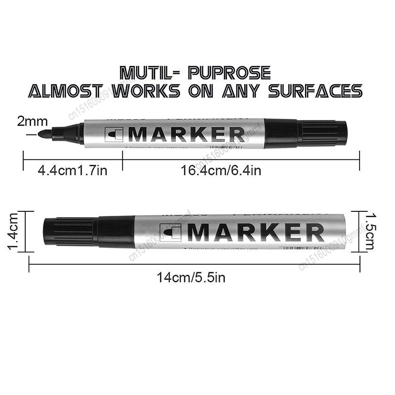 3/6/12 tk komplekt veekindel püsivärvi marker pliiats 2mm ots must sinine punane õline tint kiiresti kuivav mitmeotstarbeline kunsti joonistus grafiti