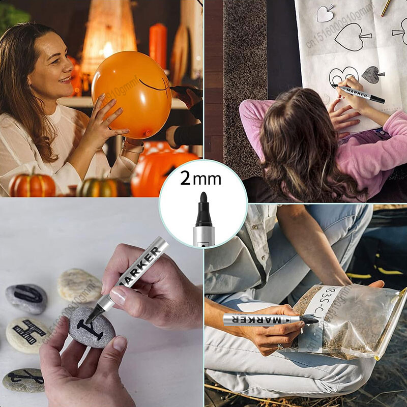 3/6/12 tk komplekt veekindel püsivärvi marker pliiats 2mm ots must sinine punane õline tint kiiresti kuivav mitmeotstarbeline kunsti joonistus grafiti