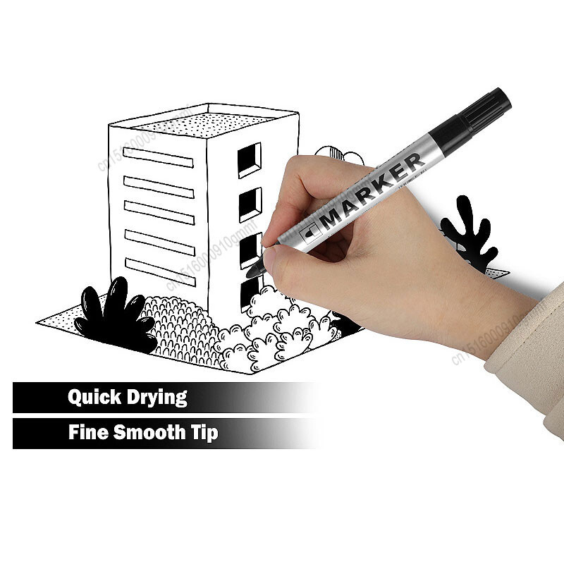 3/6/12 tk komplekt veekindel püsivärvi marker pliiats 2mm ots must sinine punane õline tint kiiresti kuivav mitmeotstarbeline kunsti joonistus grafiti