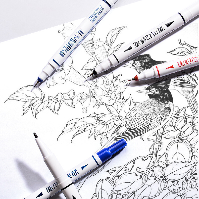 Set de pixuri de marcare permanentă cu două capete, 10 buc. Marcator pentru CD, rezistent la apă, cu vârf de linie fină, cu vârf subțire, cu vârf brut, 0,5 mm-1 mm, culoare fină