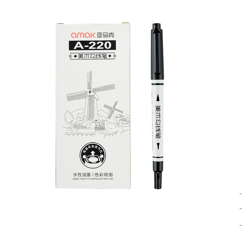 Set de pixuri de marcare permanentă cu două capete, 10 buc. Marcator pentru CD, rezistent la apă, cu vârf de linie fină, cu vârf subțire, cu vârf brut, 0,5 mm-1 mm, culoare fină