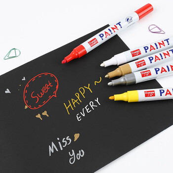 12 Πολύχρωμο στυλό DIY Art Permanent Paint Marker Αδιάβροχο White Markers πέλμα ελαστικού ελαστικό ύφασμα Μεταλλικό χρώμα Μαρκαδόροι