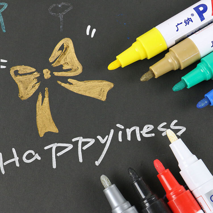 12 šarenih DIY umjetničkih olovki Trajne boje Markeri Vodootporni bijeli markeri gaznoga sloja gume gumena tkanina Boja Metalne boje Markeri