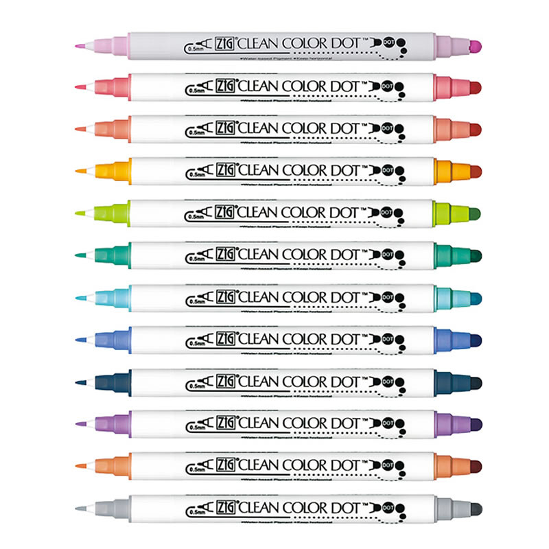 1 kom/Japan Kuretake Zig okrugla točkasta vodena olovka s dvostrukom glavom Dnevnik olovka Kawaii marker olovka pribor za umjetnost