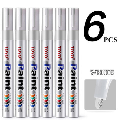 Marcator pentru vopsea TOYO Anvelopa auto Anvelopa Bandă de rulare CD Metal Marker pentru vopsea rezistent la apă Pen alb Marker pentru sticlă Caneta Branca