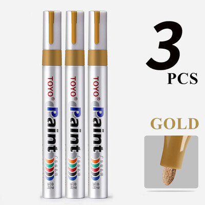 Marcator pentru vopsea TOYO Anvelopa auto Anvelopa Bandă de rulare CD Metal Marker pentru vopsea rezistent la apă Pen alb Marker pentru sticlă Caneta Branca