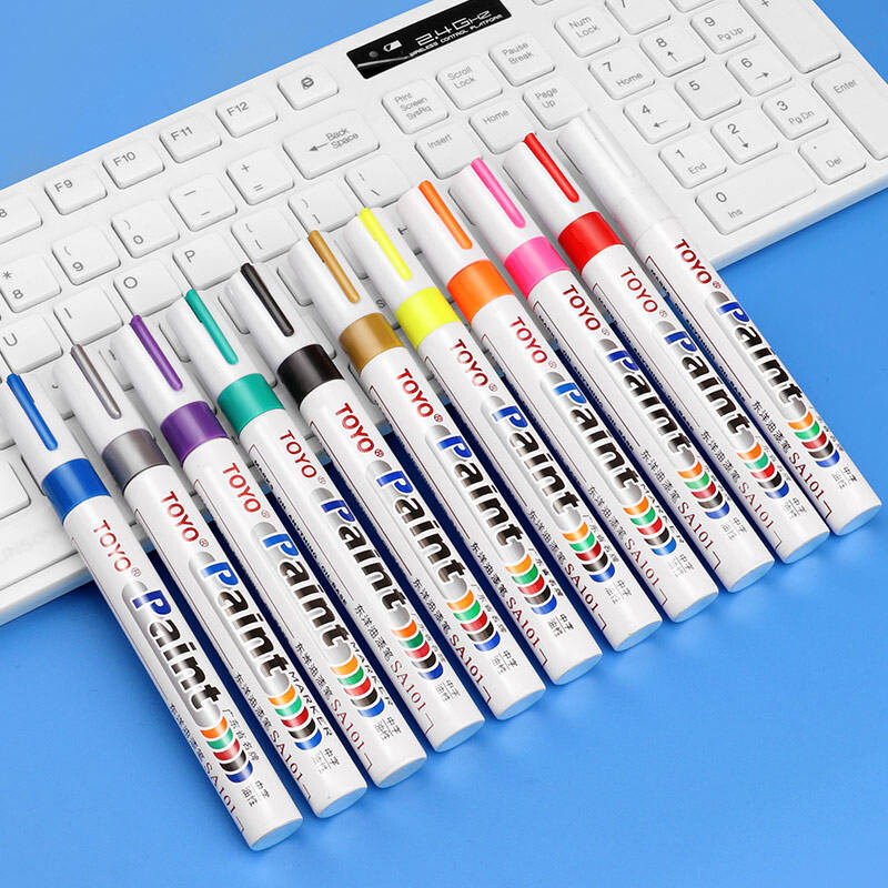 Marcator pentru vopsea TOYO Anvelopa auto Anvelopa Bandă de rulare CD Metal Marker pentru vopsea rezistent la apă Pen alb Marker pentru sticlă Caneta Branca