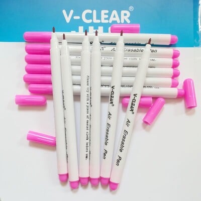 VCLEAR Oru ištrinamas žymeklis Rožinė spalva 12 vnt Tekstilės žymekliai Drabužiai Chaco Ace Pen Auto Vanishing Marker Pen Nematomas rašiklis