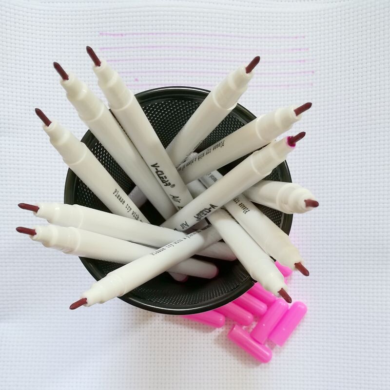 VCLEAR Въздушно изтриваема писалка за маркиране, розов цвят, 12 бр. Текстилен маркер за облекло Chaco Ace Pen Автоматично изчезваща писалка за маркиране Невидима писалка