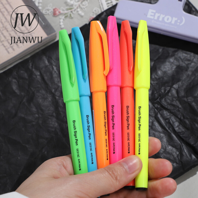 JIANWU värviline pehme otsaga käsitsi kirjutav pliiats, joonistusmarker Pliiats Kirjutage sujuvalt loominguline DIY Journal Student Pentel