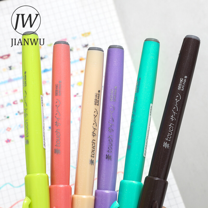 JIANWU värviline pehme otsaga käsitsi kirjutav pliiats, joonistusmarker Pliiats Kirjutage sujuvalt loominguline DIY Journal Student Pentel