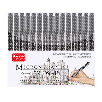 15 vârfuri Scriere de mână Neelde Desen Pen Pigment Căptușeală Micron Pen 005 01 02 03 04 05 08 1.0 Pensule Fineliner Schiță Markere de artă