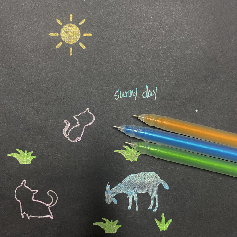 9 tk/komplekt metallist värvi pliiatsi marker Geelpliiatsid paberi joonistamiseks väljalõigete albumi ajakiri DIY koolikunstitarbed kirjatarbed