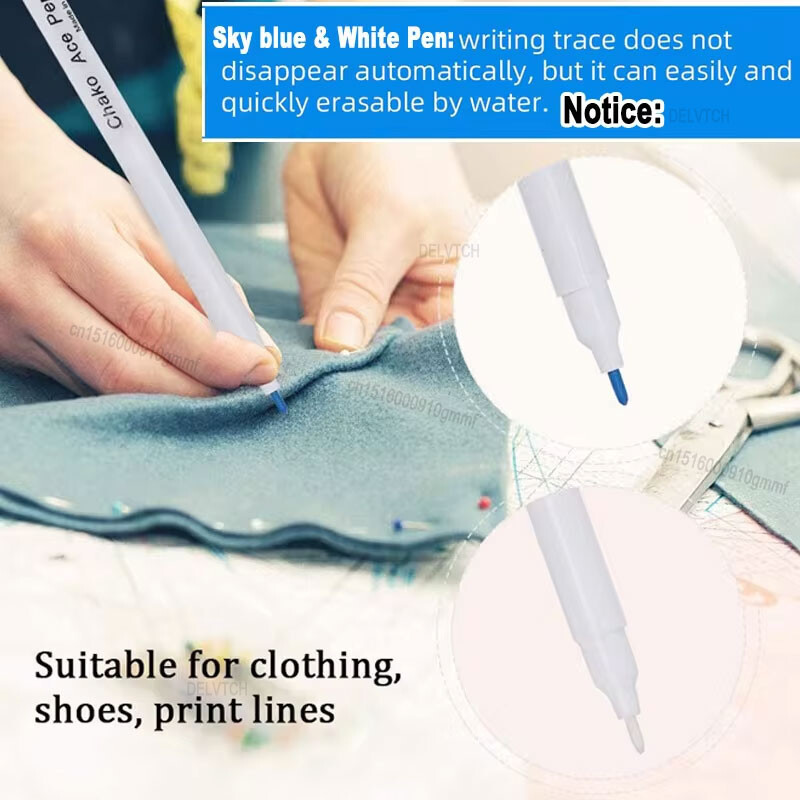 7gab. DIY, krustdūrienu komplekts, ūdens dzēšama pildspalva, mazgājama šķīstoša, izzūdoša tintes auduma marķieris šūšanas piederumiem
