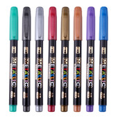 8 tk DIY metallist markerpliiatsid 1-3 mm värviga metallkangast markerid pliiatsid Sharpie kullast hõbedast käsitööpliiatsit maalikunsti tarvikud