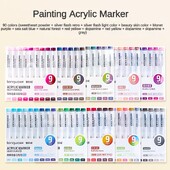9/81 Värvid Akrüülvärv Kunstmarker Pliiats DIY Maali joonistus kaardile Keraamiline Kivi kruus Klaaskangas Riided Kunstitarbed