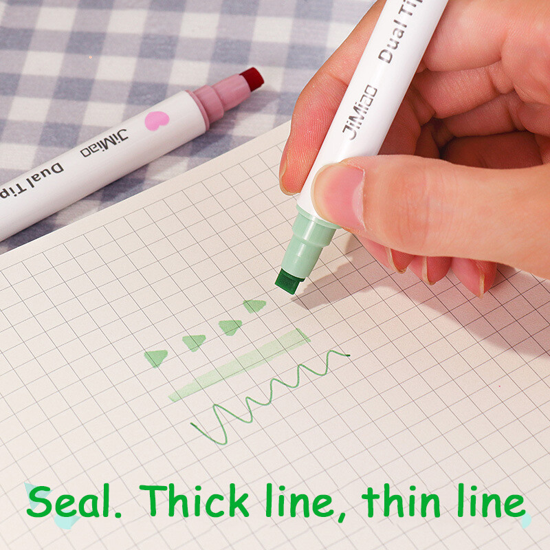 6 culori Steaua/Inimă/Lună/Păcură/Ștampilă pătrată Evidențiatoare Pix fluorescent Evidențiator cu două capete Pixuri Marker pentru desen pentru album de însemnări