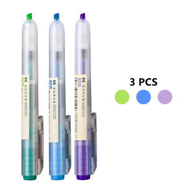 3 tk sissetõmmatavad markerpliiats 6 värvi kirjatarvete esiletõstja märkmete märgistamiseks päeviku joonistustööriistad