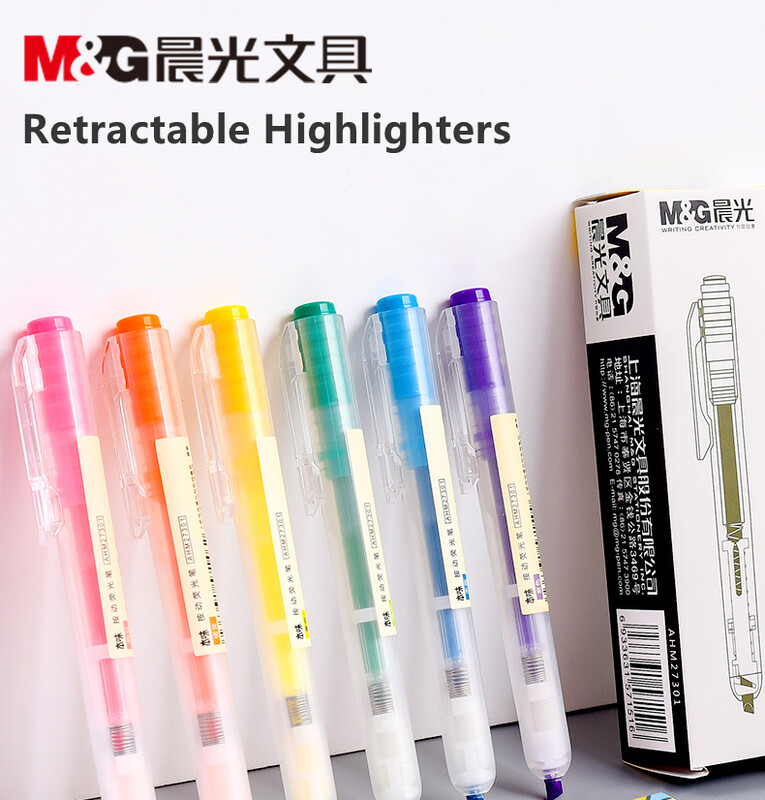 3 tk sissetõmmatavad markerpliiats 6 värvi kirjatarvete esiletõstja märkmete märgistamiseks päeviku joonistustööriistad