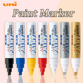 Uni Mitsubishi Oil Marker Pen White Αδιάβροχο μόνιμο μαρκαδόρο POP Poster στυλό γκράφιτι για ύφασμα ελαστικών Ξύλο Rock Leather