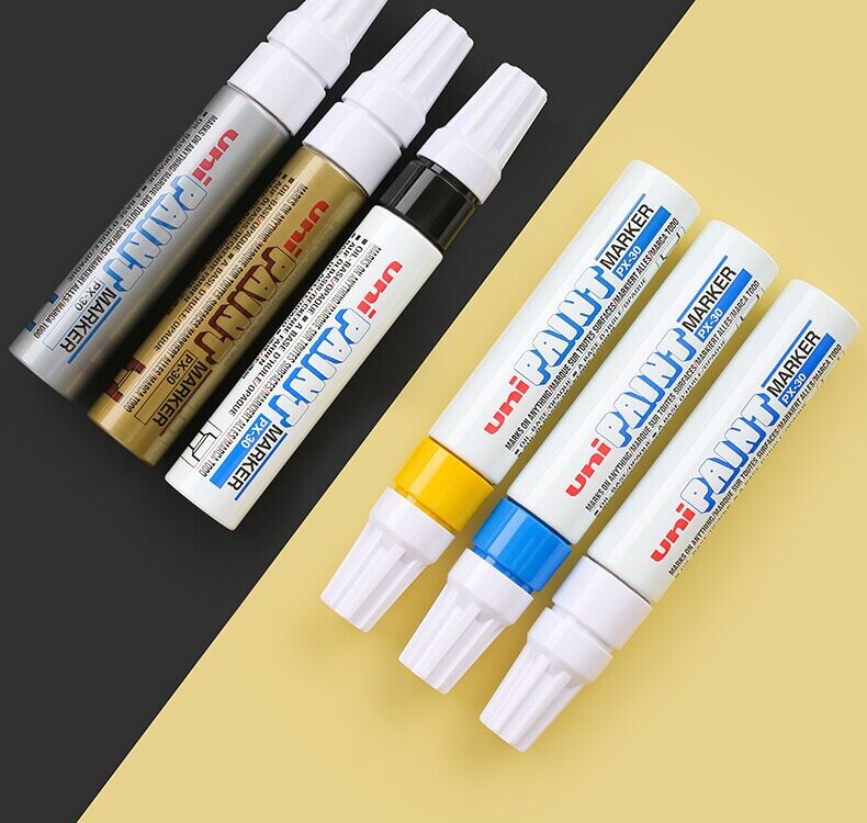 Uni Mitsubishi Oil Marker Pen White Αδιάβροχο μόνιμο μαρκαδόρο POP Poster στυλό γκράφιτι για ύφασμα ελαστικών Ξύλο Rock Leather
