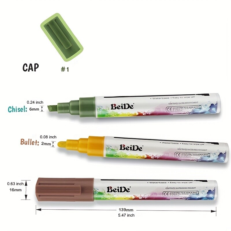 Podebljana olovka s tekućom kredom u 10 starinskih boja za ploču, ploču, prozor, bistro, auto staklo, ploču, ogledalo, brisanje