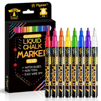 8 χρώματα Liquid Chalk Erasable LED Highlighter Fluorescent Marker κοστούμι για μαυροπίνακα Ζωγραφική Διαφημιστική Κιμωλία