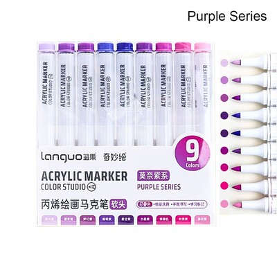 Στυλό μαρκαδόρου 9 χρωμάτων στοιβαζόμενο Color Art Stationery Ακρυλικό στυλό Εκμάθηση μαρκαδόρων Σχέδιο/Ζωγραφική/Γκράφιτι τσόχα