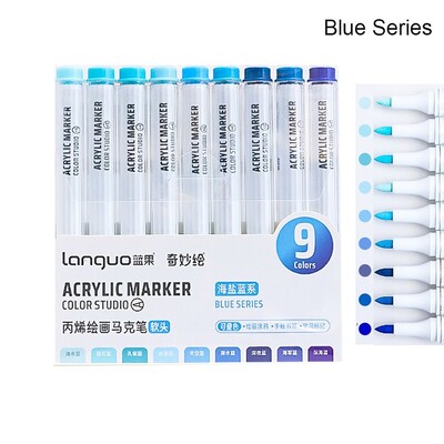 Στυλό μαρκαδόρου 9 χρωμάτων στοιβαζόμενο Color Art Stationery Ακρυλικό στυλό Εκμάθηση μαρκαδόρων Σχέδιο/Ζωγραφική/Γκράφιτι τσόχα