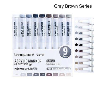 Στυλό μαρκαδόρου 9 χρωμάτων στοιβαζόμενο Color Art Stationery Ακρυλικό στυλό Εκμάθηση μαρκαδόρων Σχέδιο/Ζωγραφική/Γκράφιτι τσόχα