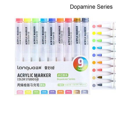 Στυλό μαρκαδόρου 9 χρωμάτων στοιβαζόμενο Color Art Stationery Ακρυλικό στυλό Εκμάθηση μαρκαδόρων Σχέδιο/Ζωγραφική/Γκράφιτι τσόχα