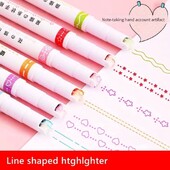 Haile 6 бр./компл. маркиращ маркер във формата на линия, цветен ролков връх, извита линия, художествен контур, маркер, маркиращ дневник, училищни канцеларски материали