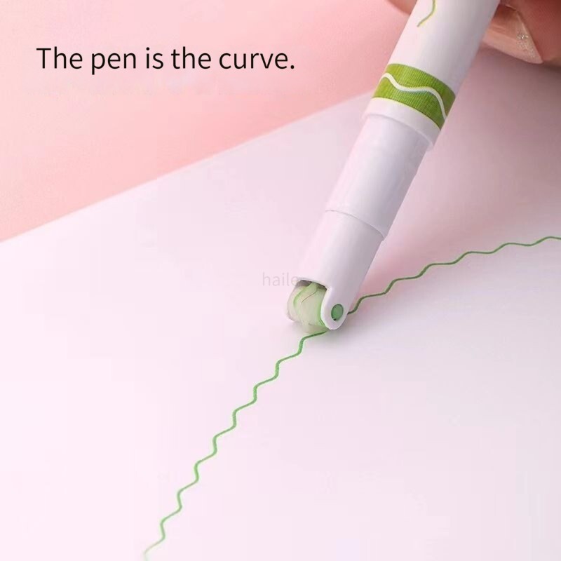 Haile 6 бр./компл. маркиращ маркер във формата на линия, цветен ролков връх, извита линия, художествен контур, маркер, маркиращ дневник, училищни канцеларски материали