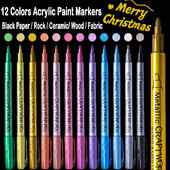 12 krāsu metāla marķieris, sveķu zīmēšanas pildspalva, akrila krāsa, DIY, izceļ pastāvīgā marķieris, DIY, karte Mākslas piederumi Kancelejas piederumi
