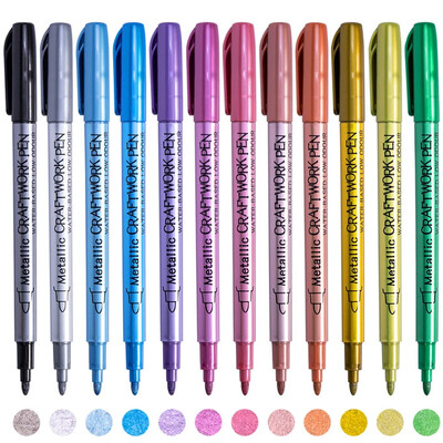 12 krāsu metāla marķieris, sveķu zīmēšanas pildspalva, akrila krāsa, DIY, izceļ pastāvīgā marķieris, DIY, karte Mākslas piederumi Kancelejas piederumi