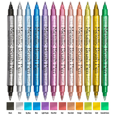 12 krāsu metāla marķieris, sveķu zīmēšanas pildspalva, akrila krāsa, DIY, izceļ pastāvīgā marķieris, DIY, karte Mākslas piederumi Kancelejas piederumi