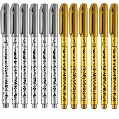 12 krāsu metāla marķieris, sveķu zīmēšanas pildspalva, akrila krāsa, DIY, izceļ pastāvīgā marķieris, DIY, karte Mākslas piederumi Kancelejas piederumi