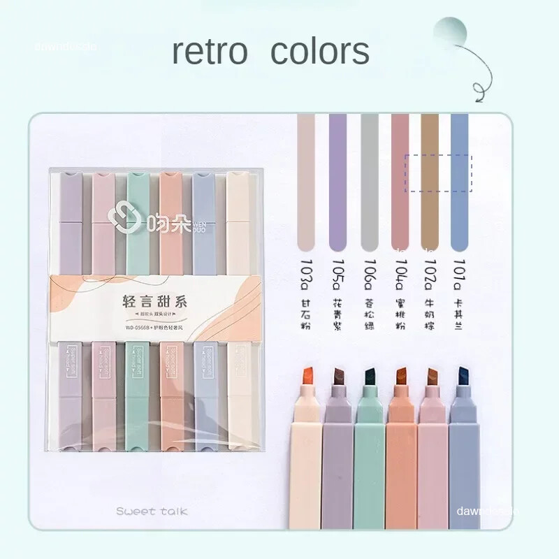 Κορεατικά highlighters Μαρκαδόροι επιστολόχαρτου Χαριτωμένοι έγχρωμοι μαρκαδόροι στυλό επισήμανσης Επιστροφή στα σχολικά αισθητικά είδη