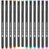 12/24 ks farebných pier s tenkým hrotom, pero s tenkým hrotom na písanie poznámok, kalendár, agenda, bullet journaling, umelecký denník, projekt