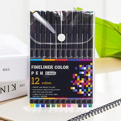 12/24 ks farebných pier s tenkým hrotom, pero s tenkým hrotom na písanie poznámok, kalendár, agenda, bullet journaling, umelecký denník, projekt