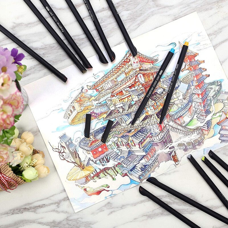 12/24 ks farebných pier s tenkým hrotom, pero s tenkým hrotom na písanie poznámok, kalendár, agenda, bullet journaling, umelecký denník, projekt