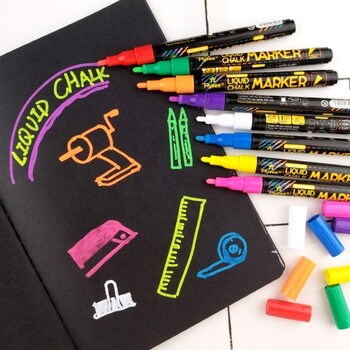 8 τμχ Erasable Liquid Chalks Marker Pen Dry Eases Markers Fluorescent Markers Highlighters for Glass Window Whiteboard